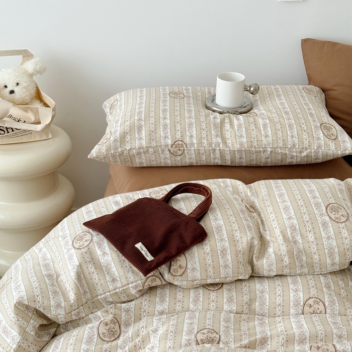 91家纺网 家纺一手货源 找家纺 安莱生活 2024新款高奢全棉新疆棉双层纱四件套 赫本小姐