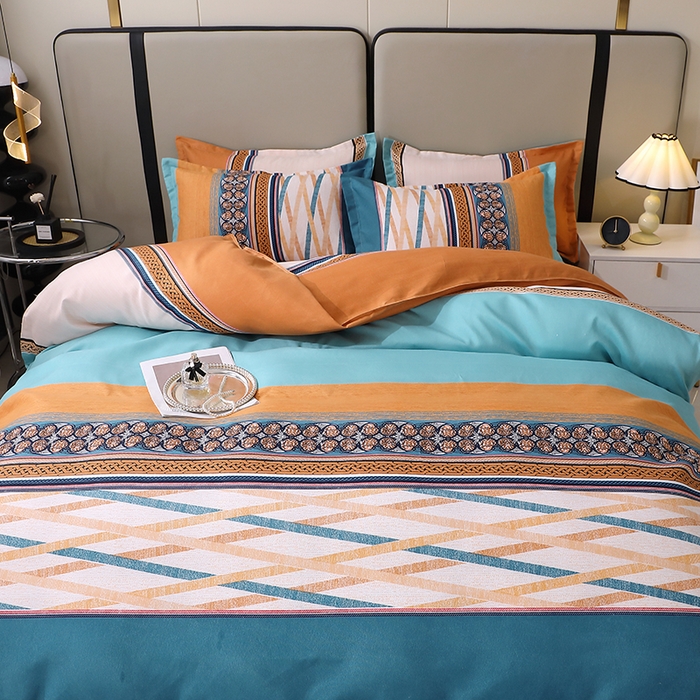 91家纺网 家纺一手货源 找家纺 北部居 2024新款加厚化纤四件套 莫吉托