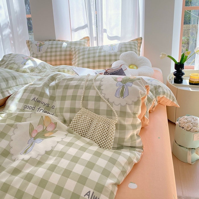 91家纺网 家纺一手货源 找家纺 拾物记 2024新款A类喷气全棉12868卡通印花四件套 茉彩