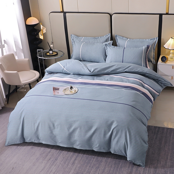 91家纺网 家纺一手货源 找家纺 北部居 2024新款加厚化纤四件套 浪漫-灰