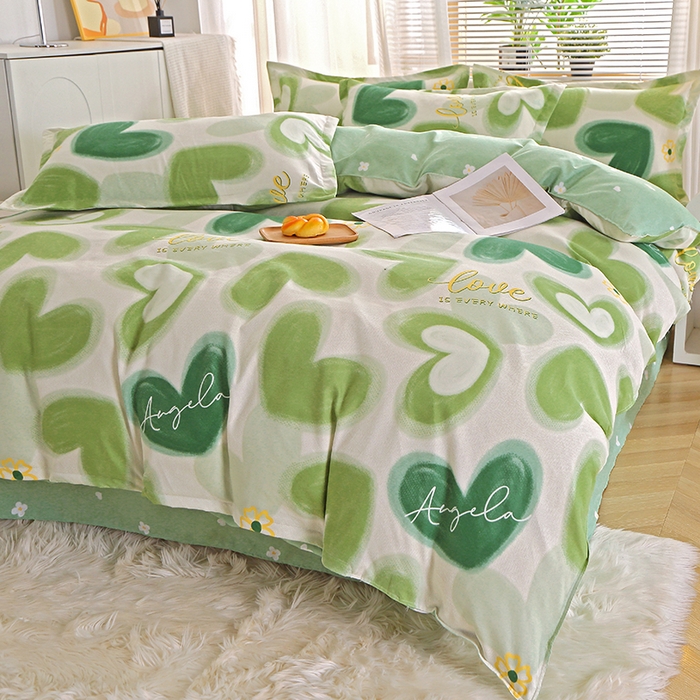 91家纺网 家纺一手货源 找家纺 北部居 2025新款加厚化纤单被套 爱在心田