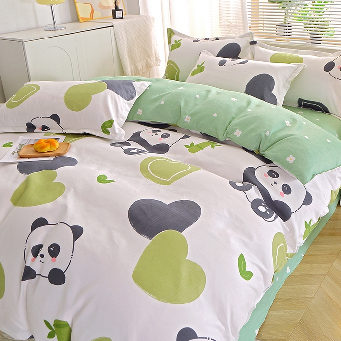 91家纺网 家纺一手货源 找家纺 北部居 2025新款加厚化纤单被套 熊猫