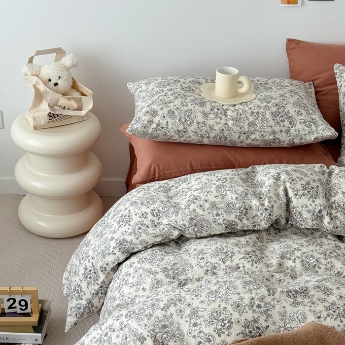 91家纺网 家纺一手货源 找家纺 安莱生活 2024新款高奢全棉新疆棉双层纱四件套 赫本