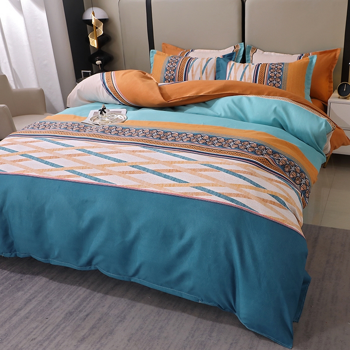 91家纺网 家纺一手货源 找家纺 北部居 2024新款加厚化纤四件套 莫吉托