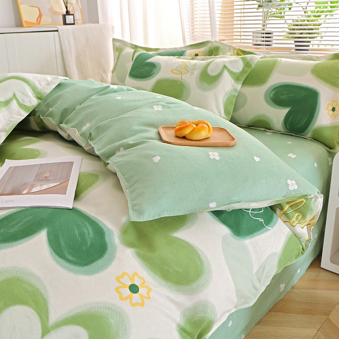 91家纺网 家纺一手货源 找家纺 北部居 2025新款加厚化纤单被套 爱在心田