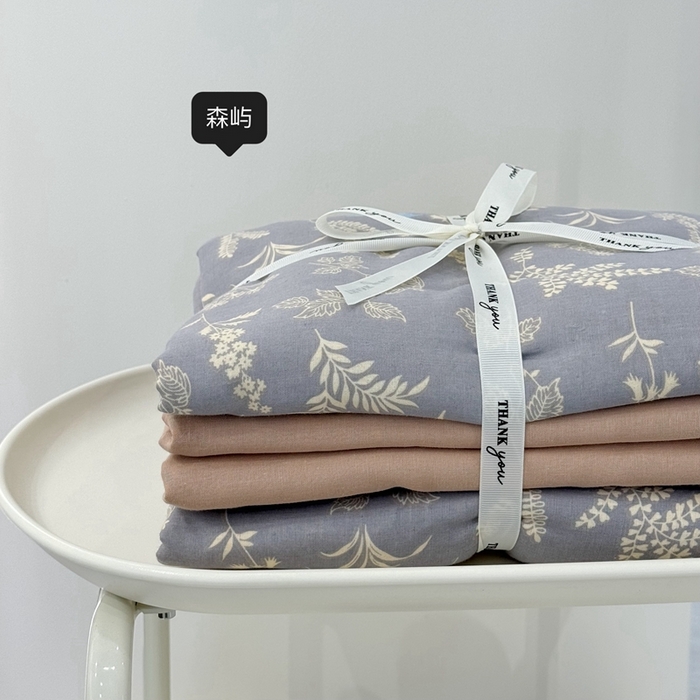 91家纺网 家纺一手货源 找家纺 安莱生活 2024新款高奢全棉新疆棉双层纱四件套 森屿