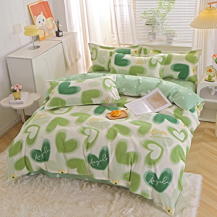 91家纺网 家纺一手货源 找家纺 北部居 2025新款加厚化纤单被套 爱在心田