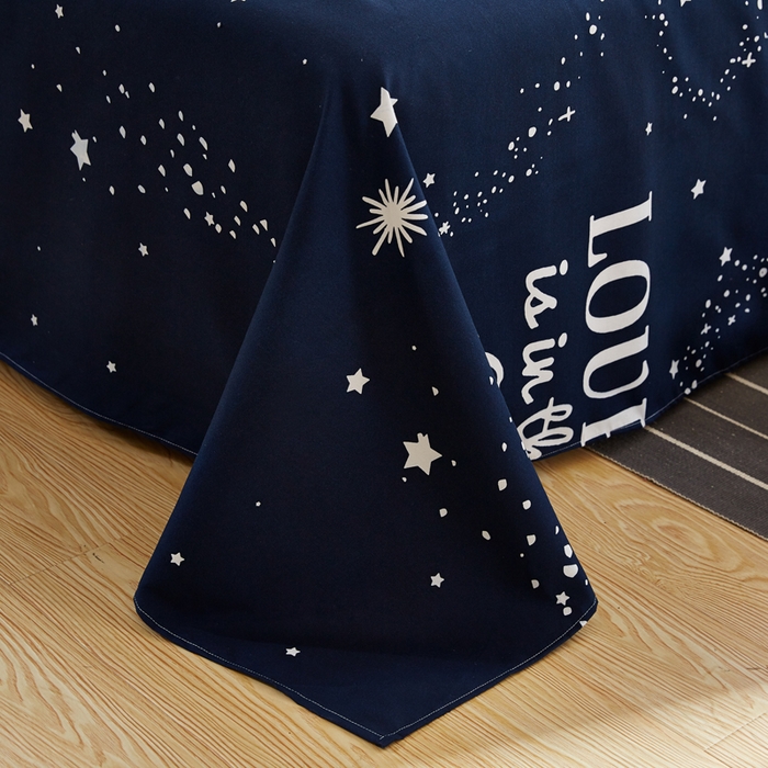 91家纺网 家纺一手货源 找家纺 北部居 2024新款加厚化纤四件套 夜空love