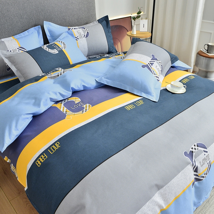 91家纺网 家纺一手货源 找家纺 北部居 2024新款加厚化纤四件套 畅想之旅