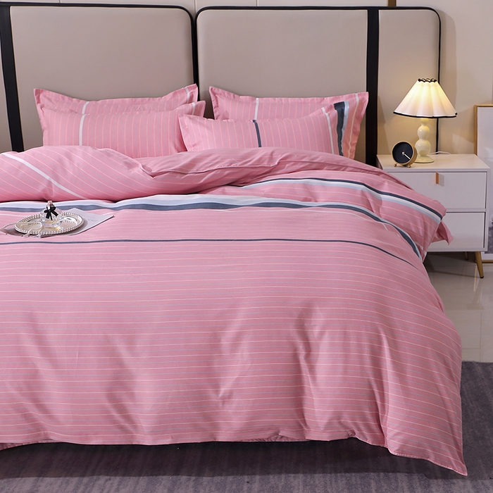 91家纺网 家纺一手货源 找家纺 北部居 2025新款加厚化纤单被套 浪漫-粉