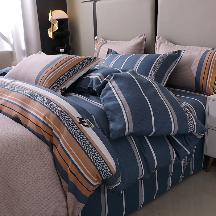 91家纺网 家纺一手货源 找家纺 北部居 2024新款加厚化纤四件套 航海家