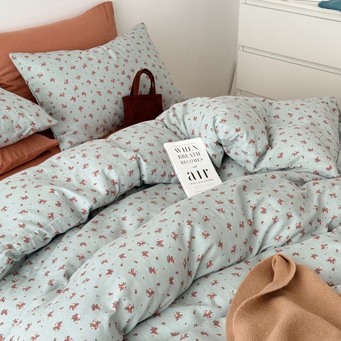 91家纺网 家纺一手货源 找家纺 安莱生活 2024新款高奢全棉新疆棉双层纱四件套 中古花