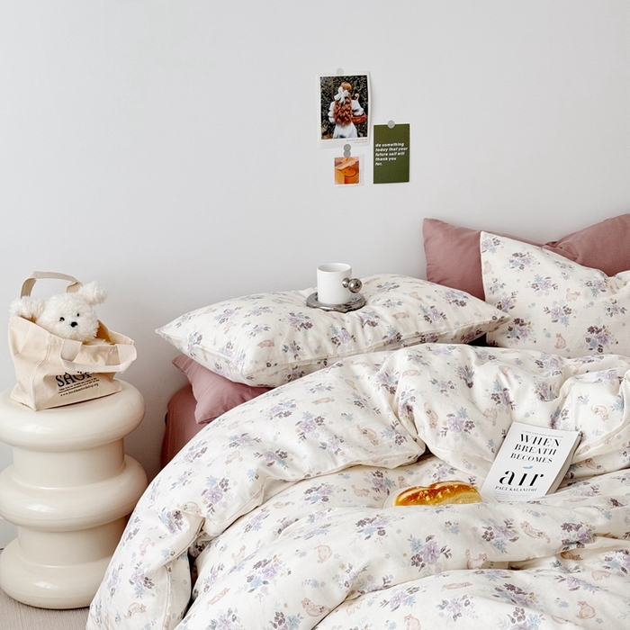 91家纺网 家纺一手货源 找家纺 安莱生活 2024新款高奢全棉新疆棉双层纱四件套 慵懒午后