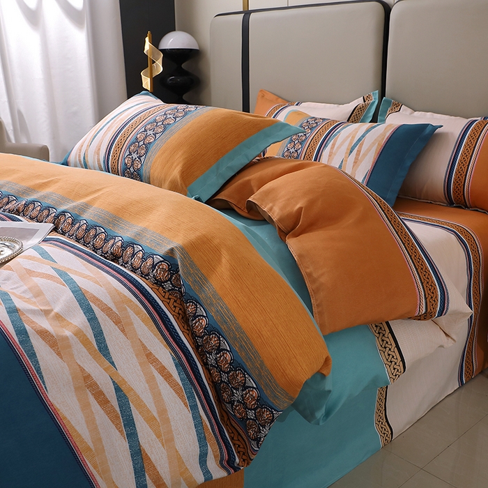 91家纺网 家纺一手货源 找家纺 北部居 2024新款加厚化纤四件套 莫吉托