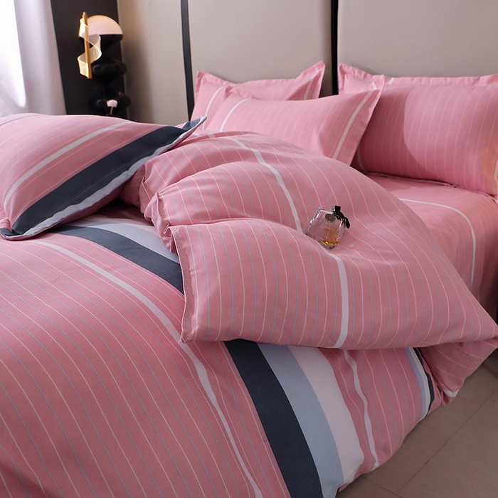 91家纺网 家纺一手货源 找家纺 北部居 2025新款加厚化纤单被套 浪漫-粉