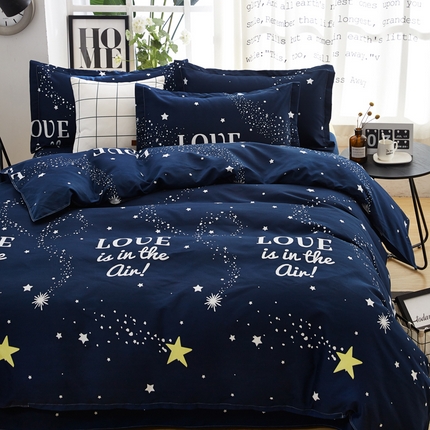 91家纺网 家纺一手货源 找家纺 北部居 2024新款加厚化纤四件套 夜空love