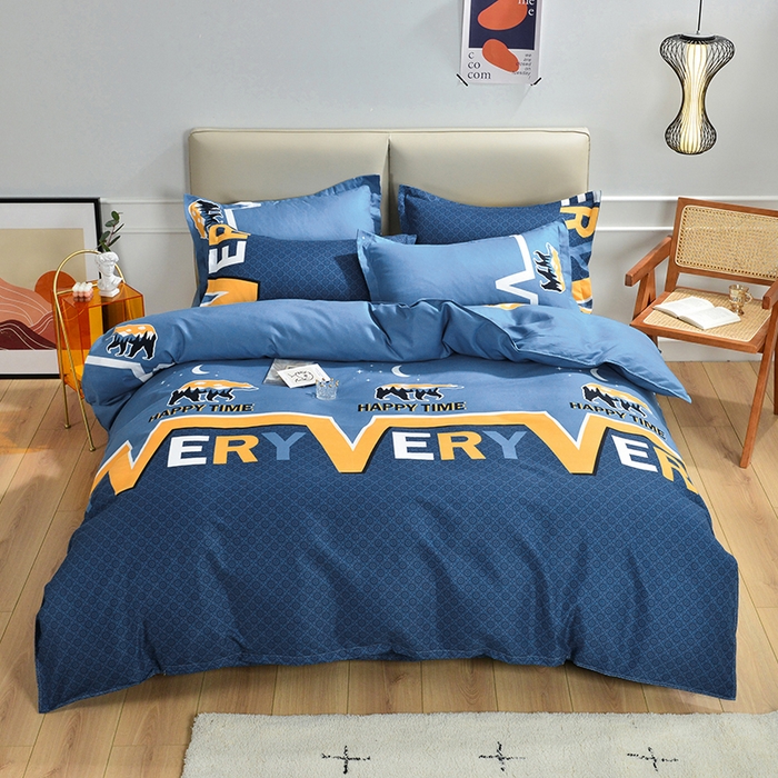 91家纺网 家纺一手货源 找家纺 北部居 2024新款加厚化纤四件套 缤纷青春