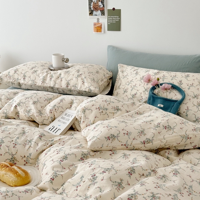 91家纺网 家纺一手货源 找家纺 安莱生活 2024新款高奢全棉新疆棉双层纱四件套 含香