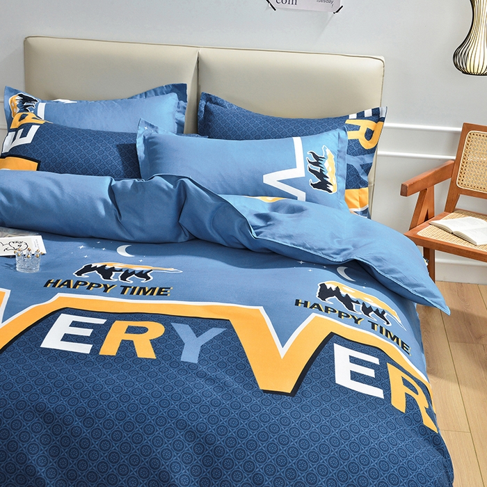 91家纺网 家纺一手货源 找家纺 北部居 2024新款加厚化纤四件套 缤纷青春