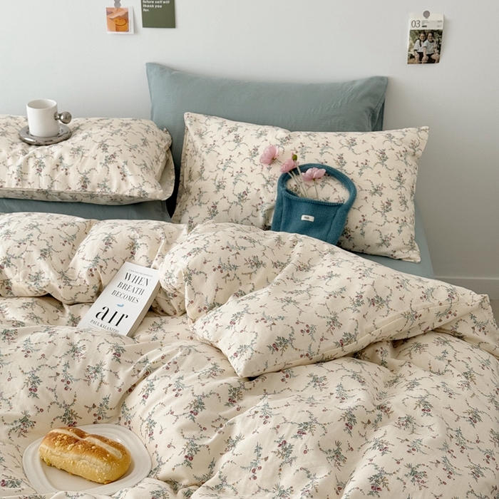 91家纺网 家纺一手货源 找家纺 安莱生活 2024新款高奢全棉新疆棉双层纱四件套 含香