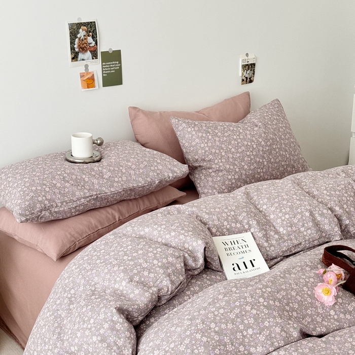 91家纺网 家纺一手货源 找家纺 安莱生活 2024新款高奢全棉新疆棉双层纱四件套 繁花