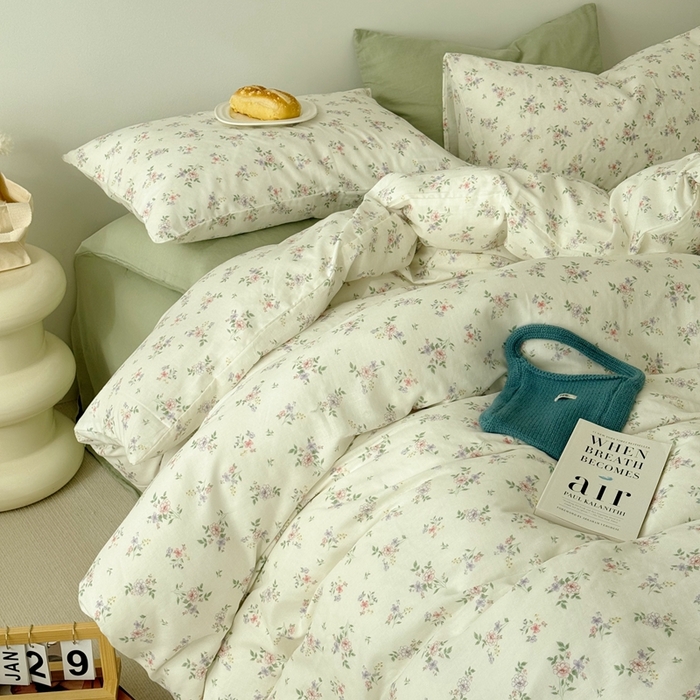 91家纺网 家纺一手货源 找家纺 安莱生活 2024新款高奢全棉新疆棉双层纱四件套 槾椿