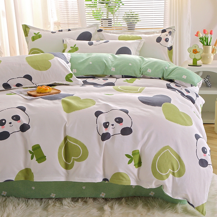 91家纺网 家纺一手货源 找家纺 北部居 2025新款加厚化纤单被套 熊猫