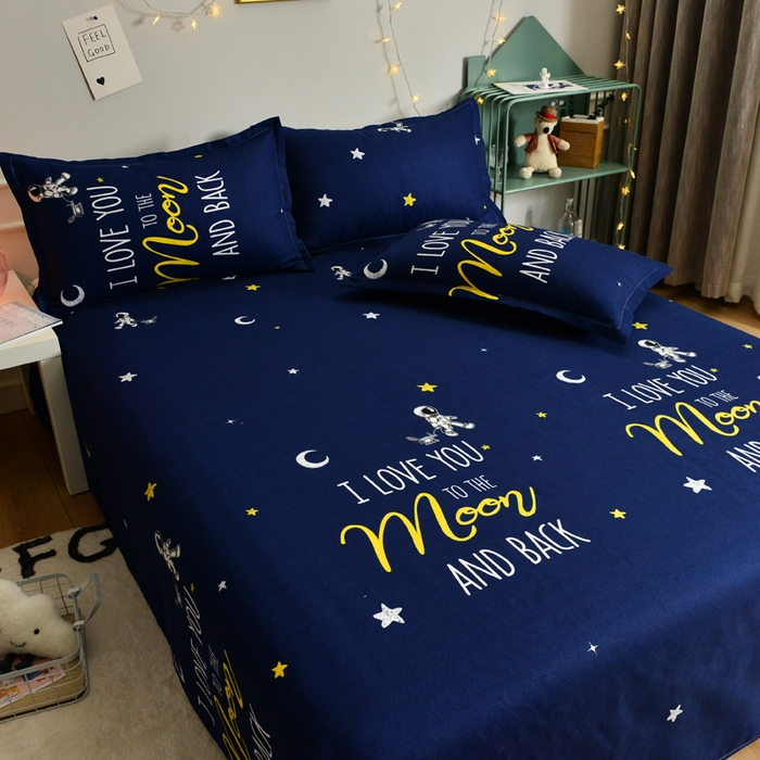 91家纺网 家纺一手货源 找家纺 北部居 2024新款加厚化纤四件套 星际穿越