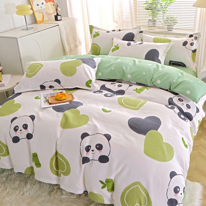 91家纺网 家纺一手货源 找家纺 北部居 2025新款加厚化纤单被套 熊猫