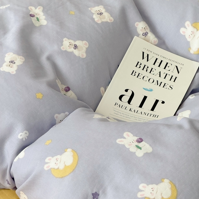 91家纺网 家纺一手货源 找家纺 安莱生活 2024新款高奢全棉新疆棉双层纱四件套 晚安熊