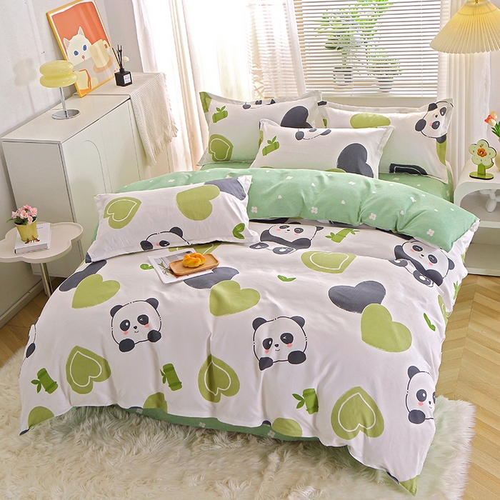 91家纺网 家纺一手货源 找家纺 北部居 2025新款加厚化纤单被套 熊猫