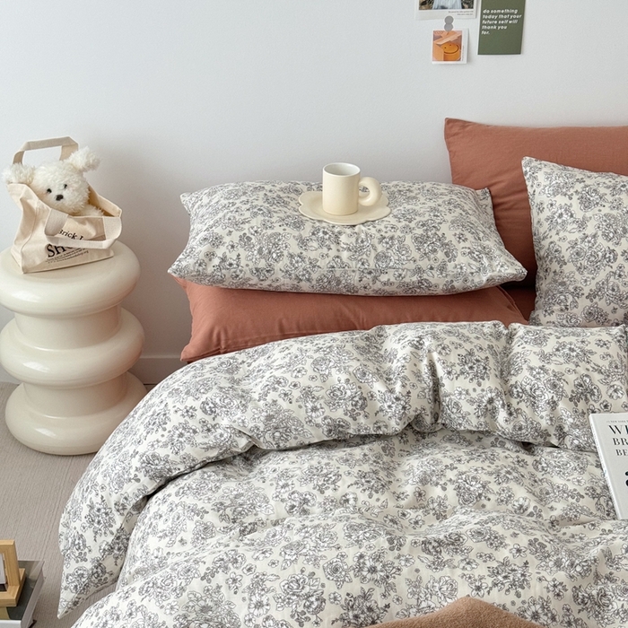 91家纺网 家纺一手货源 找家纺 安莱生活 2024新款高奢全棉新疆棉双层纱四件套 赫本