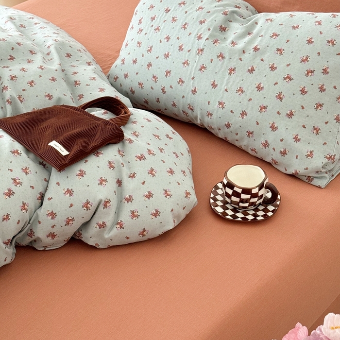 91家纺网 家纺一手货源 找家纺 安莱生活 2024新款高奢全棉新疆棉双层纱四件套 中古花