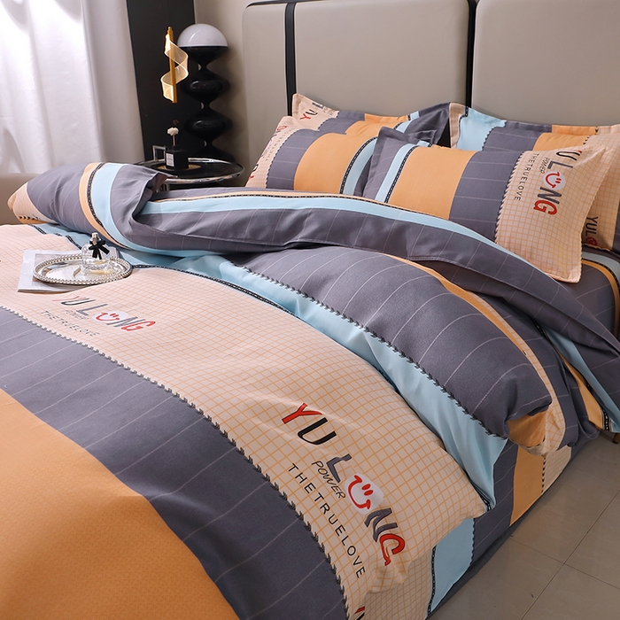 91家纺网 家纺一手货源 找家纺 北部居 2024新款加厚化纤四件套 孟菲斯