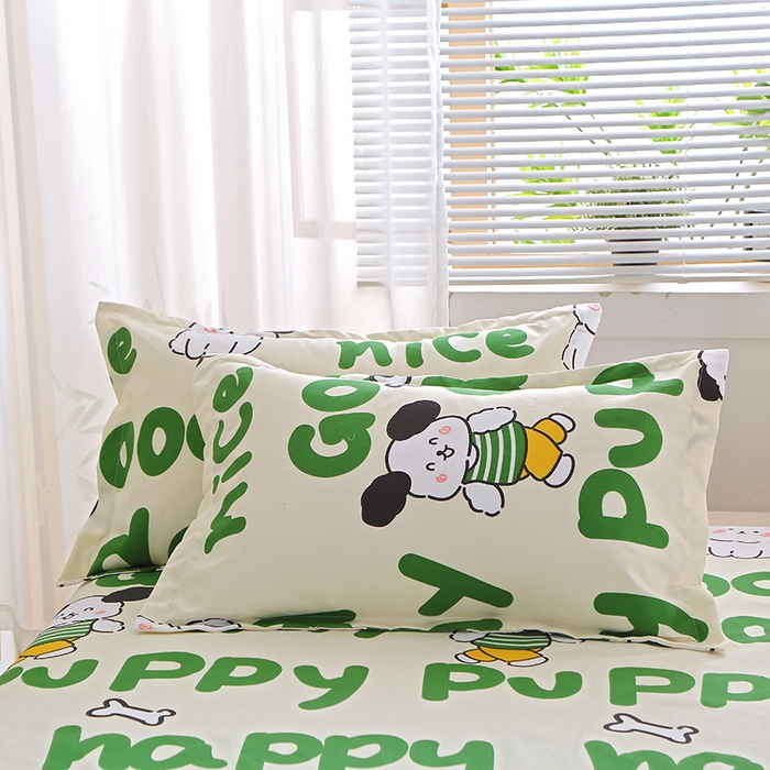 91家纺网 家纺一手货源 找家纺 北部居 2024新款加厚化纤单床单 爱心狗