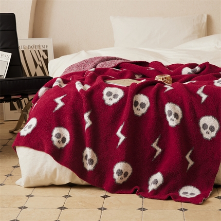 暖绵绵家纺 2025新款半边绒毛毯-赛吉斯 酒红