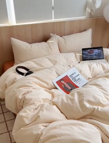 91家纺网 家纺一手货源 找家纺 雅居纺家纺 2024新款色织水洗棉四件套 千鸟格卡其