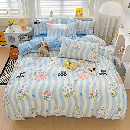 91家纺网 家纺一手货源 找家纺 （总）富馨莱 2024年新款13372纯棉小清新四件套