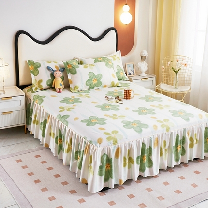 名优家纺 2024新款13070全棉印花系列单床裙 半夏花语