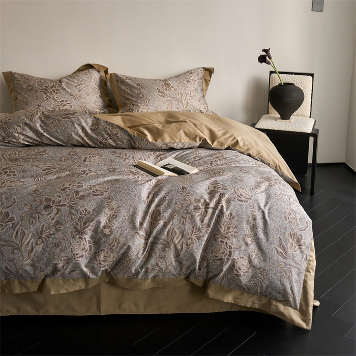 91家纺网 家纺一手货源 找家纺 鹿班家居 2024新款100支长绒棉系列——古堡印象 场景二（标准会员-20） 麦穗色