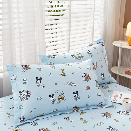 名优家纺 2024新款13070全棉印花系列单品枕套 米奇乐园