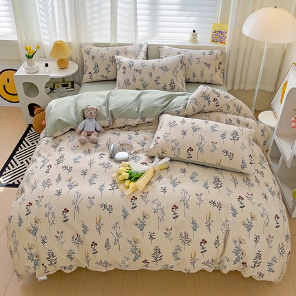 91家纺网 家纺一手货源 找家纺 （总）富馨莱 2024年新款13372纯棉小清新四件套