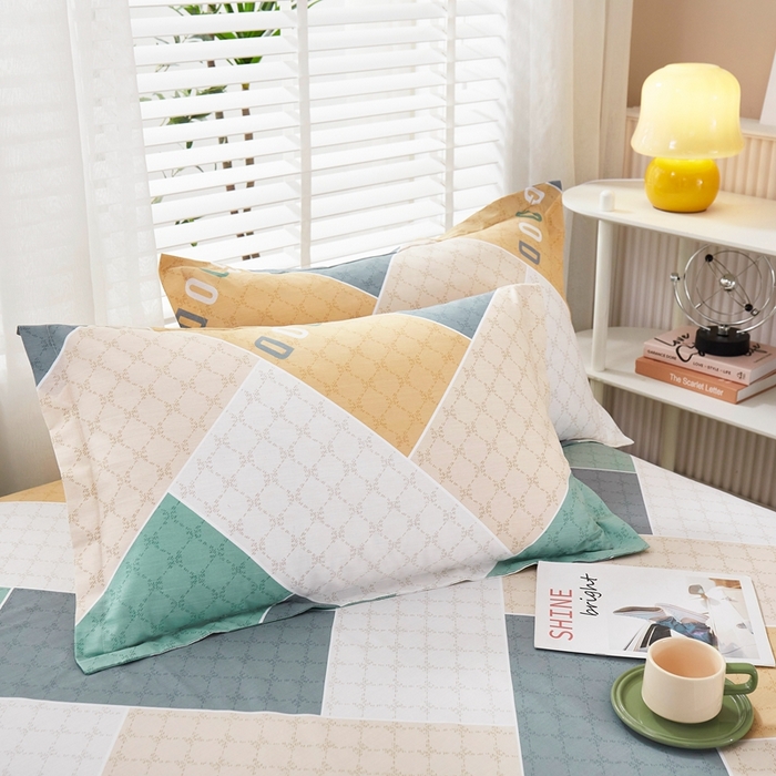 91家纺网 家纺一手货源 找家纺 名优家纺 2024新款13070全棉印花系列单品枕套 街角咖啡