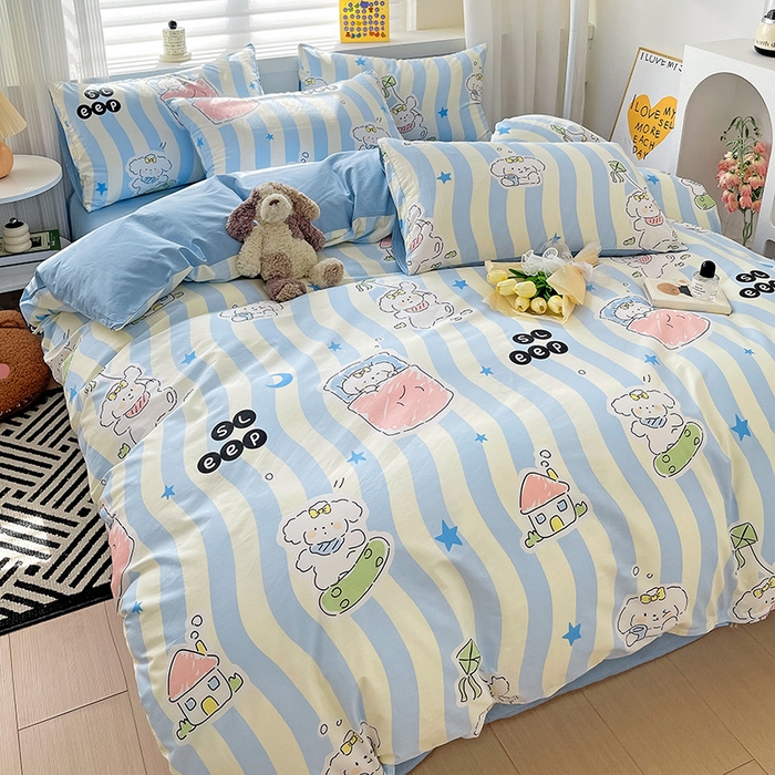 91家纺网 家纺一手货源 找家纺 （总）富馨莱 2024年新款13372纯棉小清新四件套