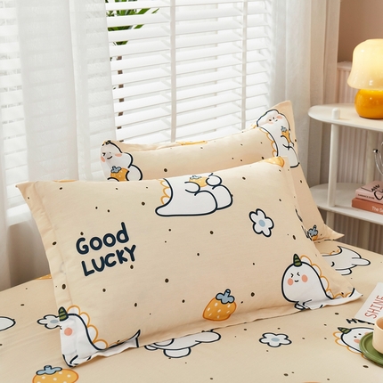 名优家纺 2024新款13070全棉印花系列单品枕套 恐龙假日