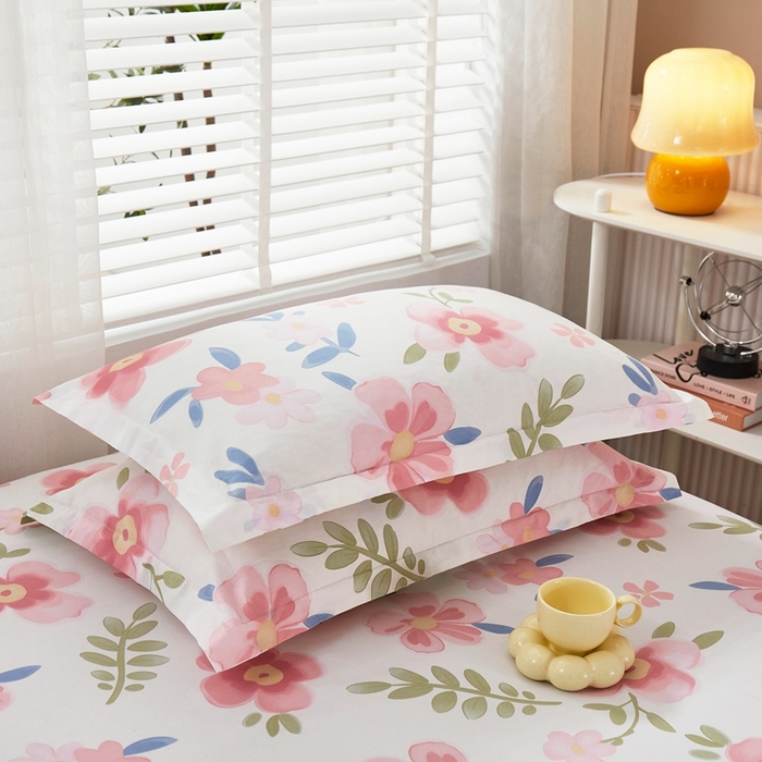 91家纺网 家纺一手货源 找家纺 名优家纺 2024新款13070全棉印花系列单品枕套 白兰朵