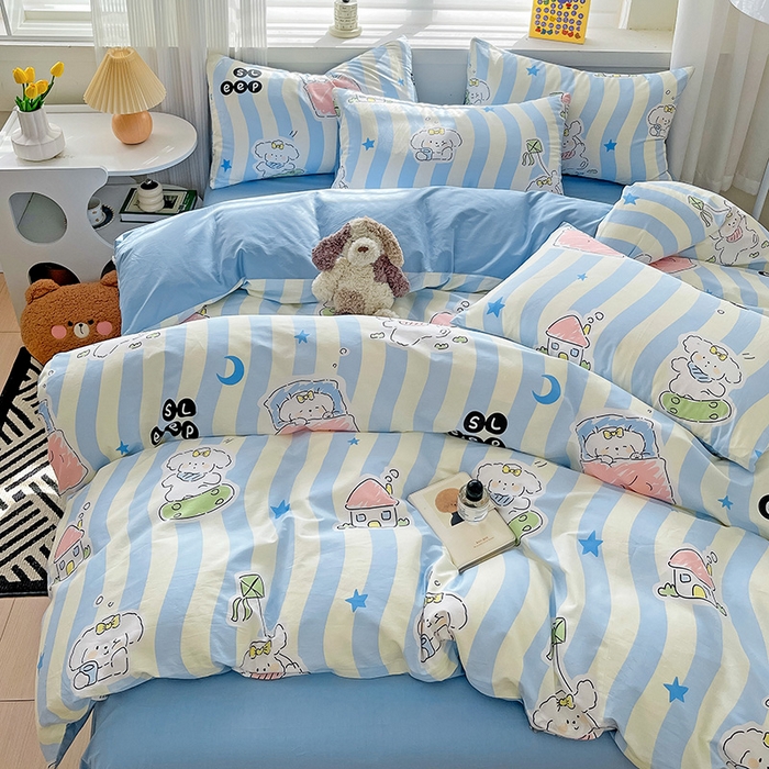 91家纺网 家纺一手货源 找家纺 （总）富馨莱 2024年新款13372纯棉小清新四件套