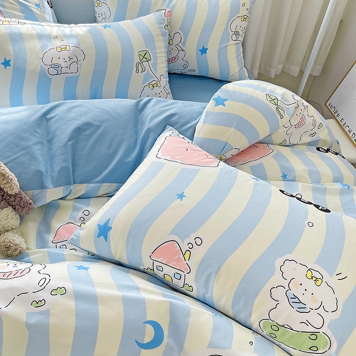 91家纺网 家纺一手货源 找家纺 （总）富馨莱 2024年新款13372纯棉小清新四件套