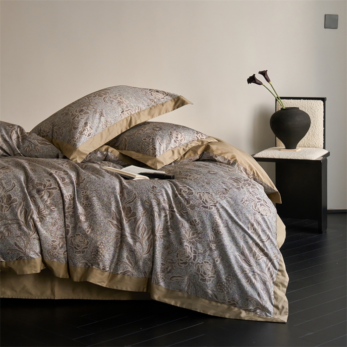 91家纺网 家纺一手货源 找家纺 鹿班家居 2024新款100支长绒棉系列——古堡印象 场景二（标准会员-20） 麦穗色