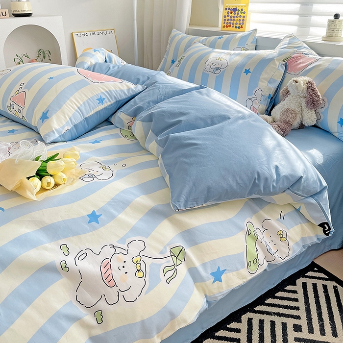 91家纺网 家纺一手货源 找家纺 （总）富馨莱 2024年新款13372纯棉小清新四件套